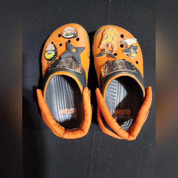 Kids Orange Clogs with Anime Design - Picture 2 of 13